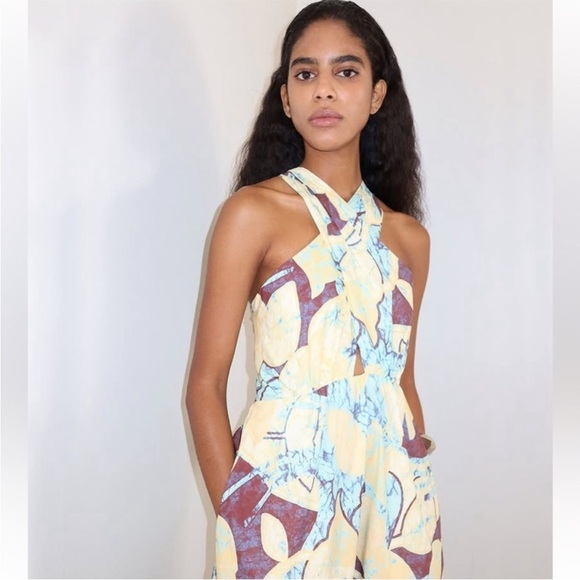 A.L.C. Dress Veronica Poplin Maxi in Carob and Chardonnay - Picture 7 of 13